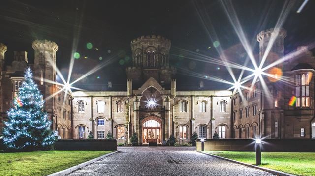 External view of Warner Hotels Studley Castle at Christmas